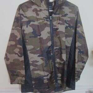 i5~Teens~Hooded Jacket Size 16/18L~Camouflage Outerwear Lightweight~Zip-Up~N/N/T